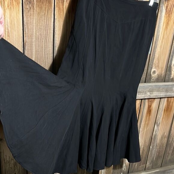 Kenar skirt solid black full midi Sz 8 - Picture 3 of 4